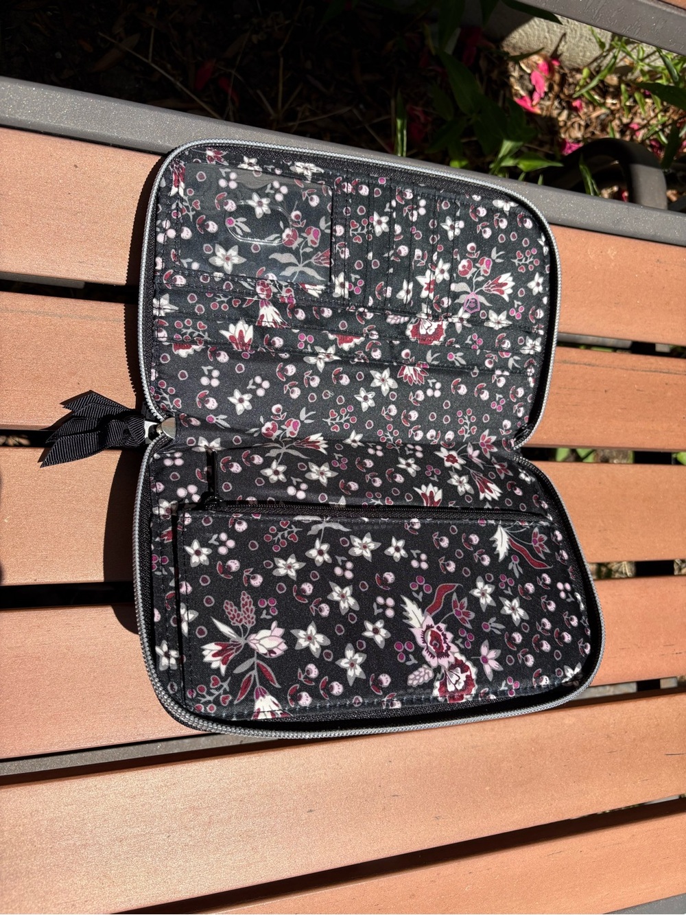 Vera Bradley Black RFID Travel Wallet in Performance Twill - Picture 2 of 6